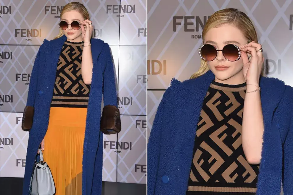 Chloe Grace Moretz saliendo del desfile de Fendi