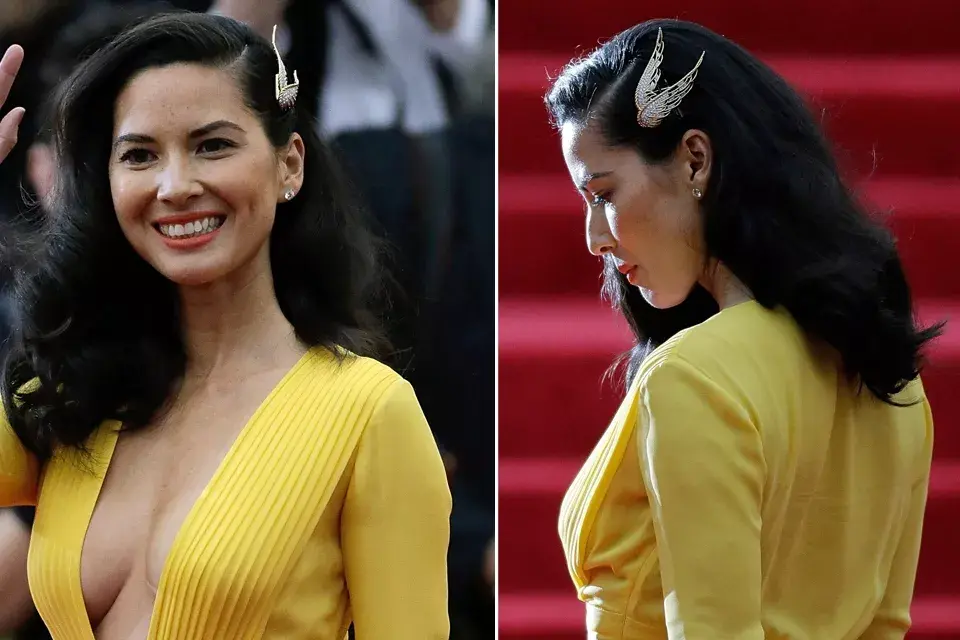 Olivia Munn lució un aplique de Fred Leighton con forma de pájaro. ¡Divina!