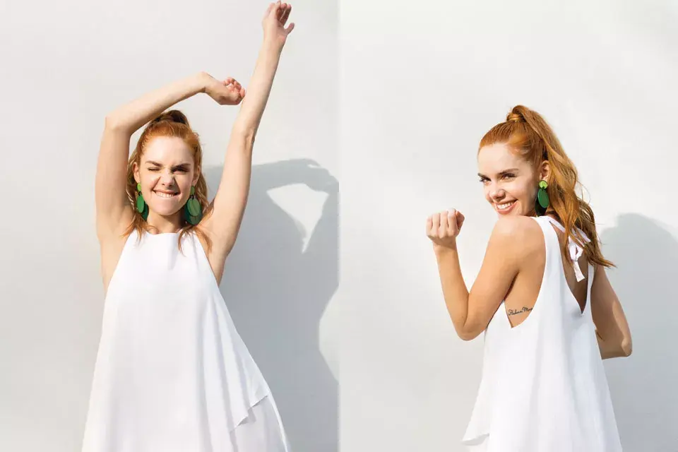 AROS (LAS JUANA’S NIGHT, $1890), VESTIDO (KOXIS, $1295). 