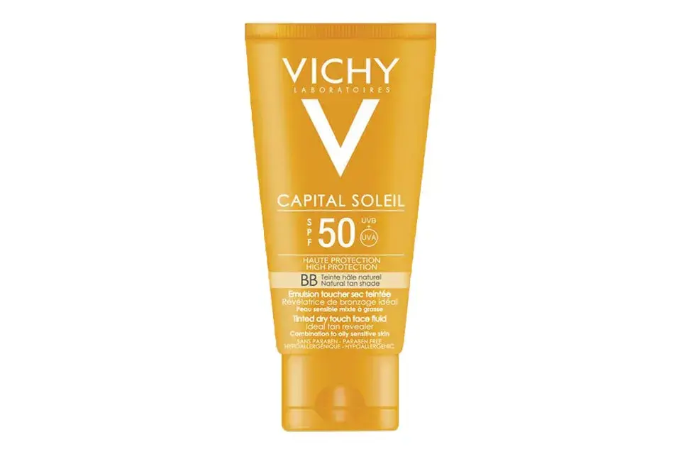 BB Toque Seco con color, FPS 50 (Vichy, $195)