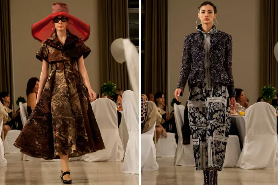 Creaciones con aires orientales y prendas de estilo arquitectónico, todas muy femeninas