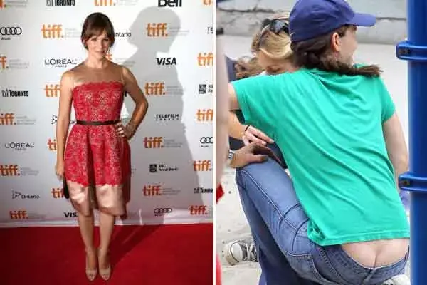 Jennifer Garner divina en la alfombra roja. El momento oops de la actriz mientras jugaba en la plaza con su hija