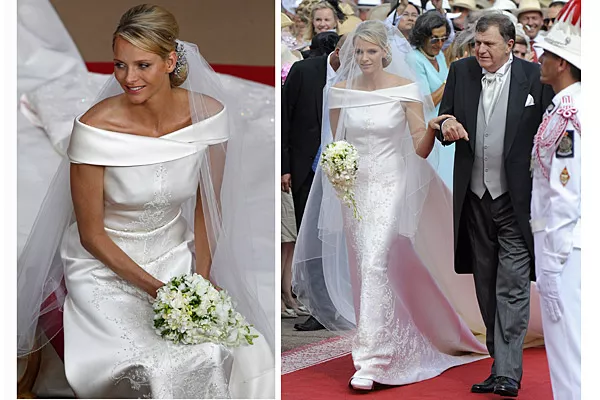 Charlene Wittstock lució impecable con su vestido de novia diseñado por Giorgio Armani