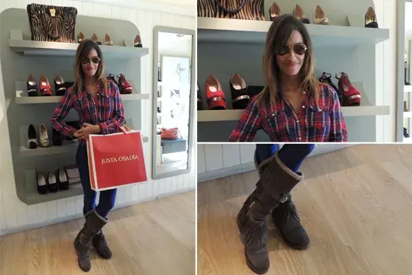 Paula Morales se fue de compras a Justa Osadía y lució unos anteojos tipo aviador, camisa escocesa, jean y botas bien abrigadas con corderito. ¿Te gusta su onda?