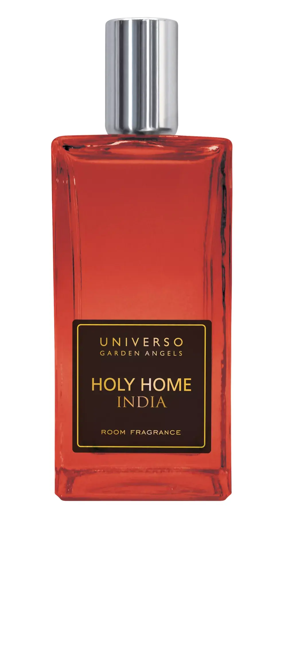 Holy Home. Aromatizador Ambiental de la India. Con esencia Vibracional de Sitra y Elíxir de Citrino, y un perfume a maderas preciosas sobre un fondo de ámbar. Desde $ 140, Universo Garden Angels.