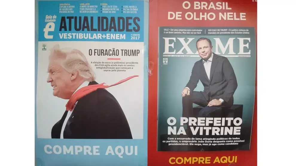 Trump y Doria, el alcalde de San Pablo, en las tapas de las revistas