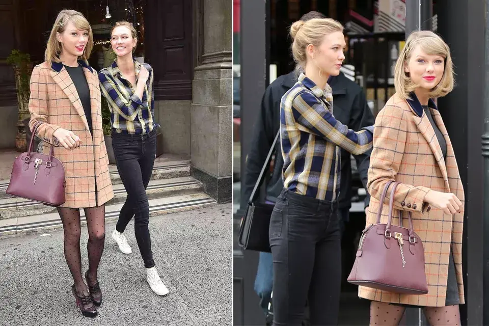 Otra vez dos looks que parecen pensados entre sí: ambas apuestan por las estampas a cuadros y el negro como base para sus atuendos