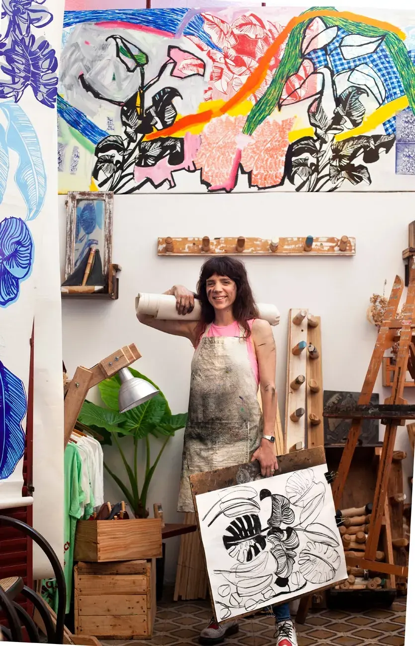 El atelier de Luisa Freixas, xilógrafa