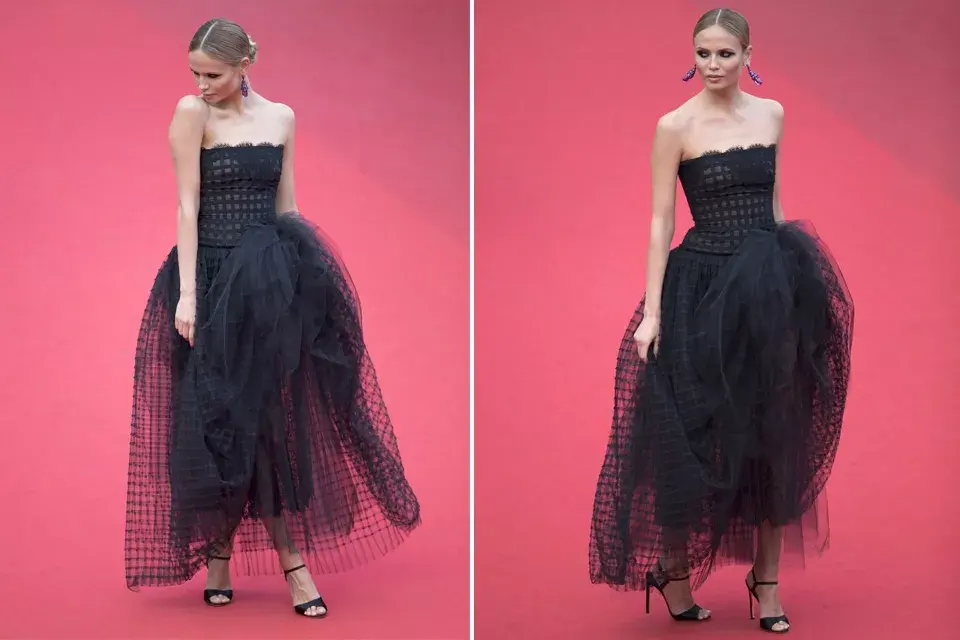 Otra modelo que desfiló sobre la alfombra roja fue Natasha Poly, de Oscar de la Renta. ¡Impecable!