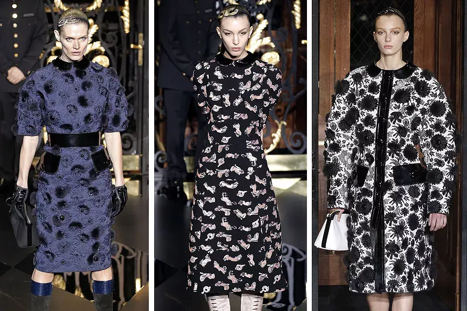 Distintas estampas, botas altas y guantes, creación de Marc Jacobs para Louis Vuitton