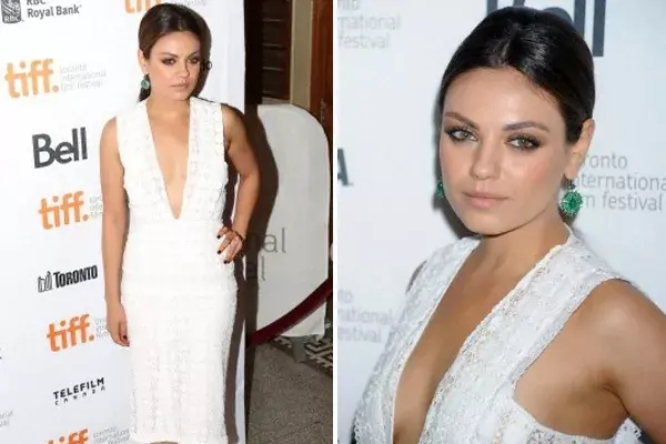 Mila Kunis, otra famosa que apostó al blanco. En este caso, es un diseño de Burberry Prosum. ¿Te gusta su look?