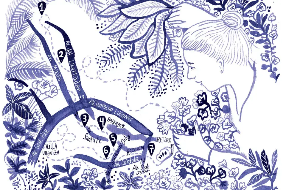 Ubicados en el mapa, los jardines de esta nota