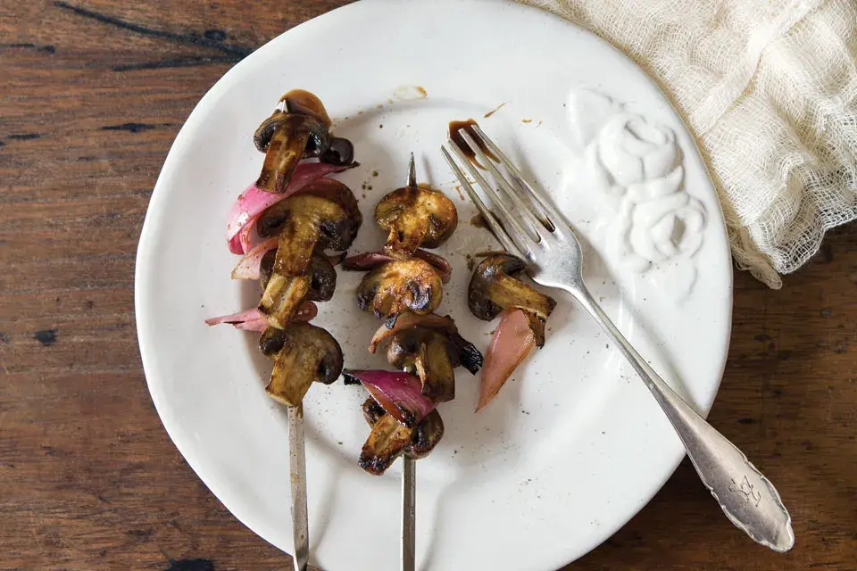 Pinchos de hongos.