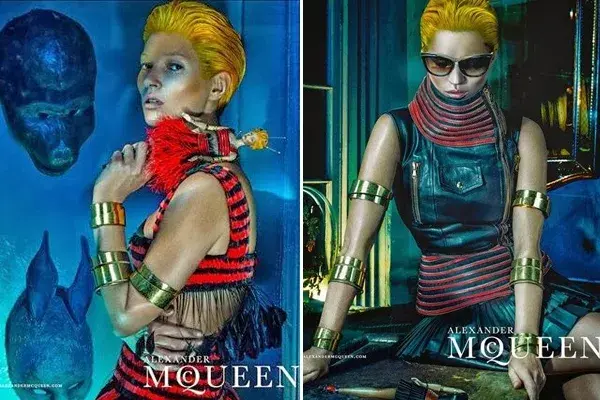 Como una gladiadora del futuro, ssí se la puede ver a Kate Moss en la nueva campaña de McQueen
