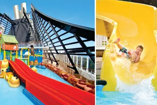 El parque acuático y el tobogán de 120 metros, Un paraíso para los niños