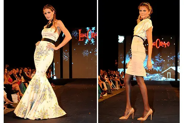 Los modelos, en vestidos o polleras, realzan las curvas