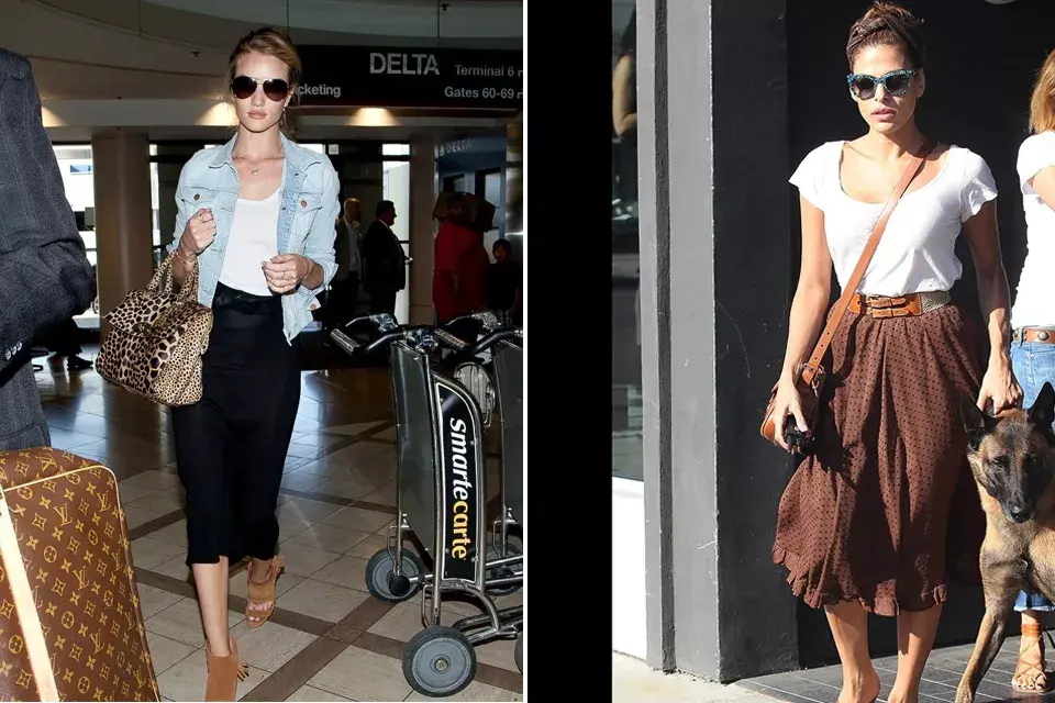 Rosie Huntington-Whiteley y Eva Mendes con un estilo más casual