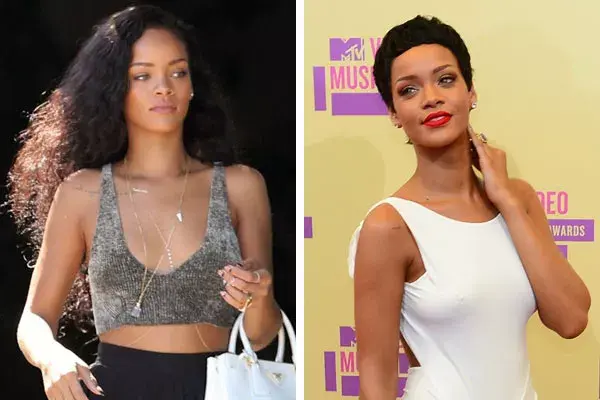 El antes y el después del look de Rihanna