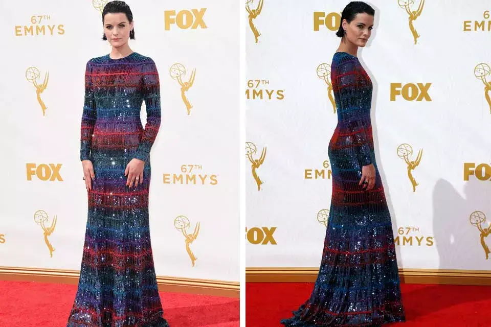 Jaimie Alexander se llevó todas las miradas con este diseño de Armani Privé repleto de pailettes de distintos colores