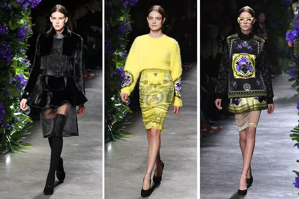 Las flores inundaron la pasarela de Givenchy, donde el conjunto amarillo contrastó con el resto de la colección, donde predominó el azul y el negro