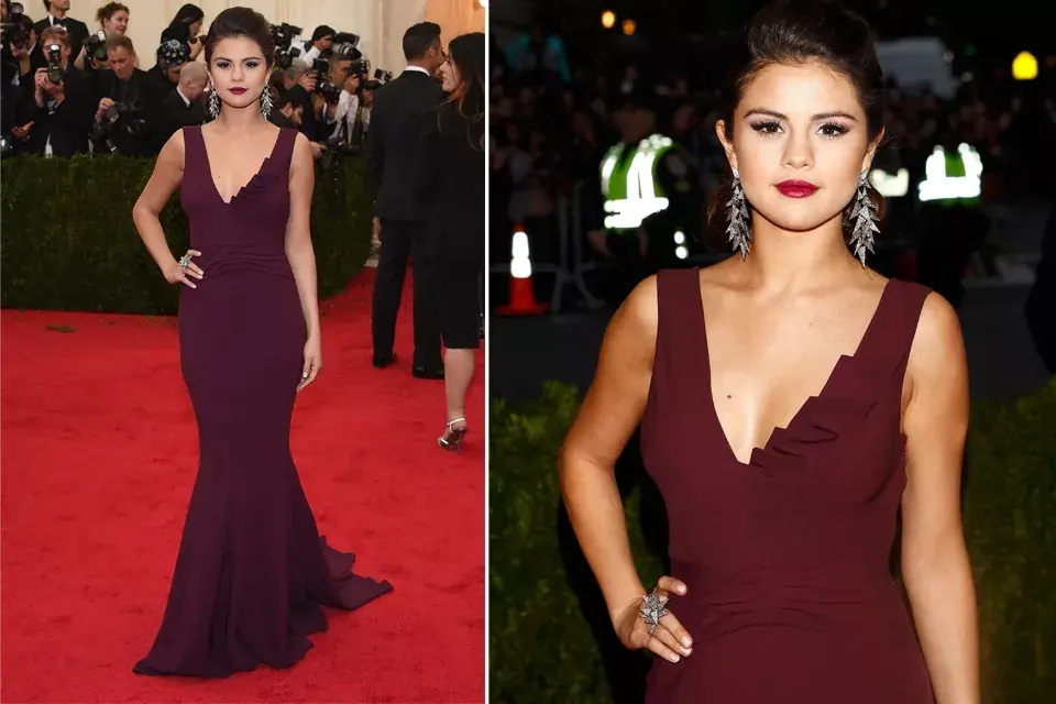 Selena Gomez eligió un vestido sencillo y sentador de  Diane von Furstenberg