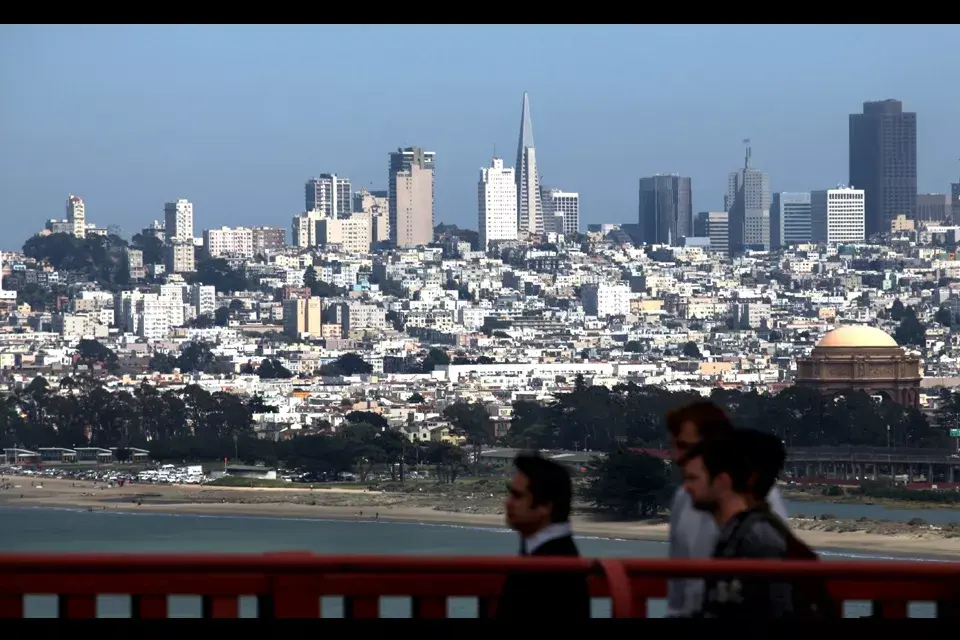 La vista de la ciudad desde el conocido puente Golden Gate