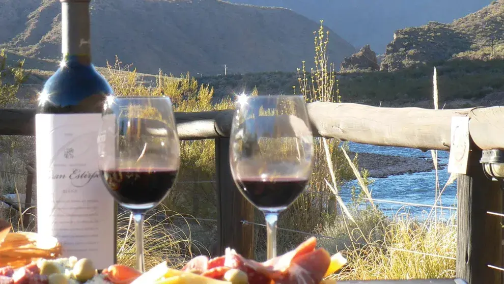 Con vistas al río Mendoza, Divarikata ofrece vinos boutique y una cocina gourmet