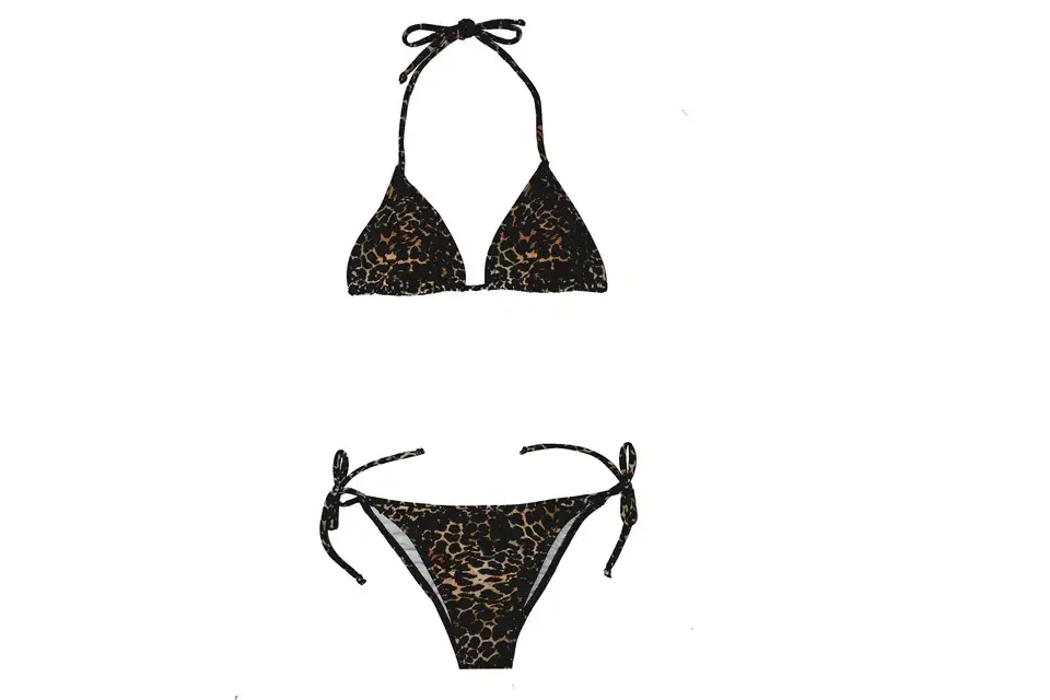 Animal print, bikini con tiritas (Animalize, $450)
