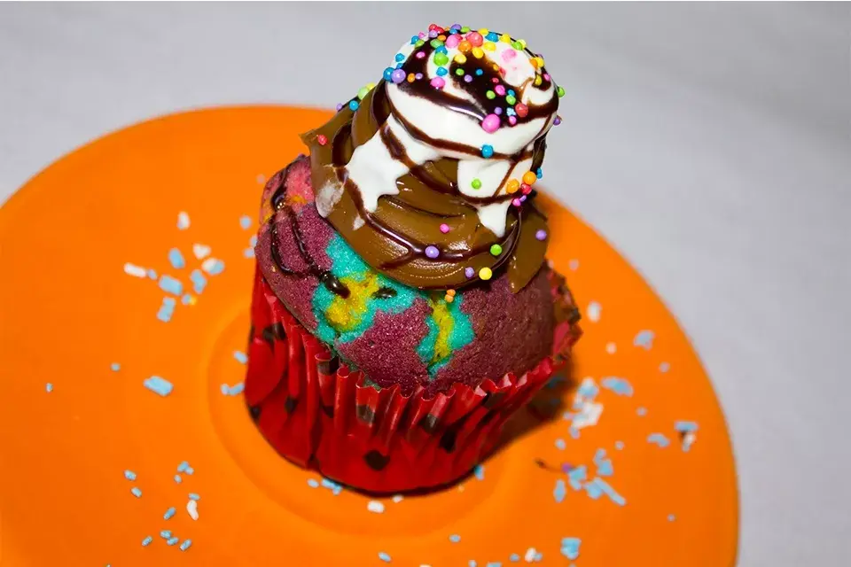 Muffin rojo con dulce de leche...una buena opción para la tarde