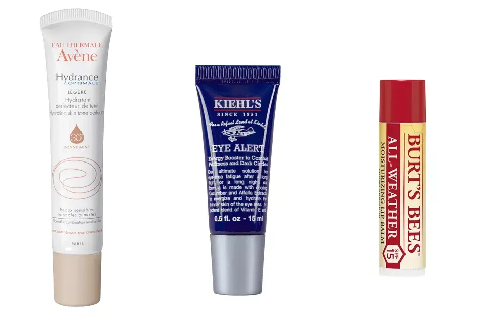 Hidratante perfeccionadora del tono, mejora la luminosidad y reduce rojeces, $508, Avène. Eye Alert, reduce las ojeras y la hinchazón,$820, Kiehl´s. All Weather, bálsamo labial humectante con FPS15, $100, Burt´s Bees