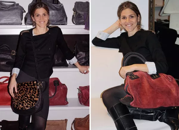 María Freites, la co conductora de RSM, se probó las carteras de la última colección de  Lu Gagliardi para combinar con su look en negro