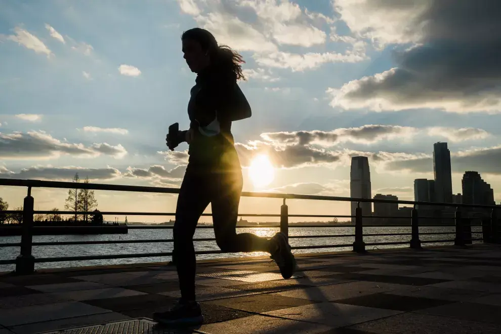 Ejercicio a lo largo de Hudson River Parkway en Nueva York, 22 de diciembre de 2021