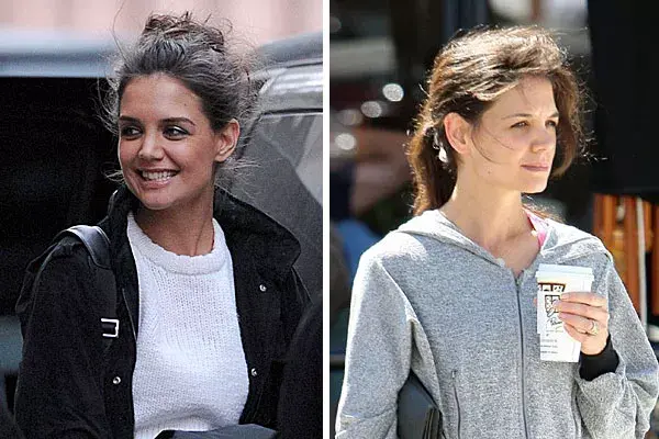 Katie Holmes parece recién salida de la cama