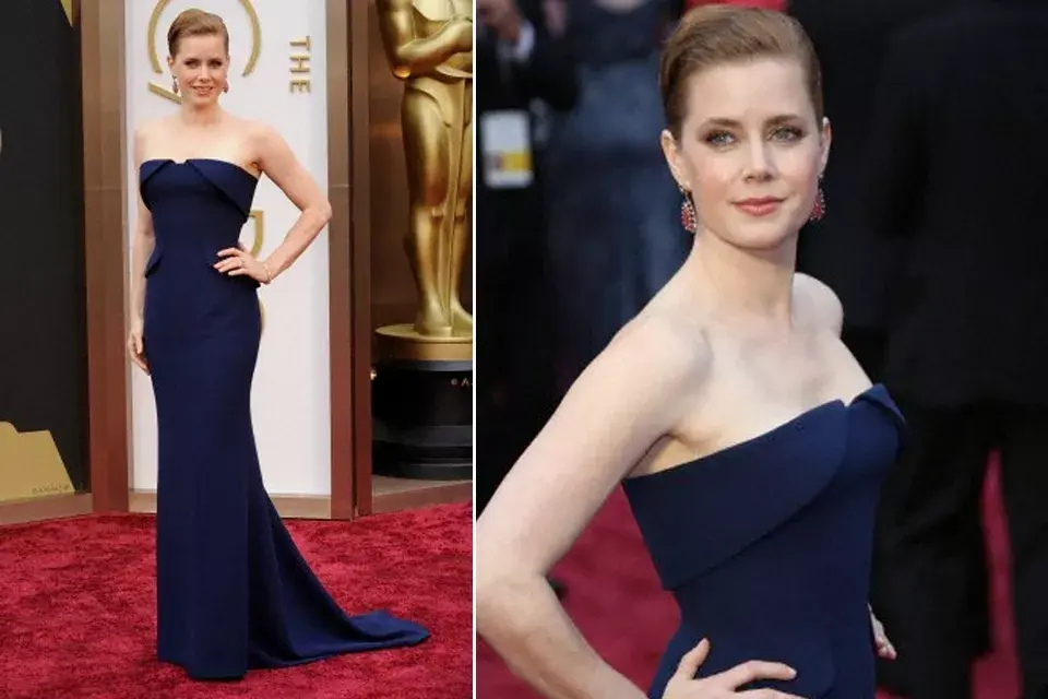 Amy Adams, imponente con este Gucci azul marino en los Oscars 2014
