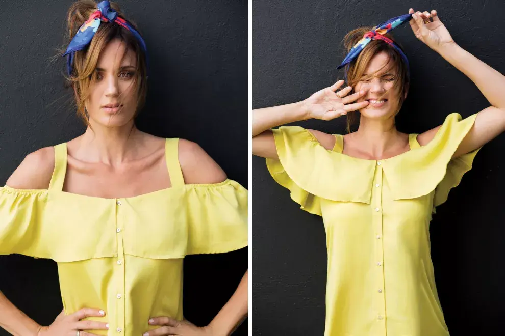 Pañuelo (The Dignanis, $510), vestido (Las Pepas, $1390)