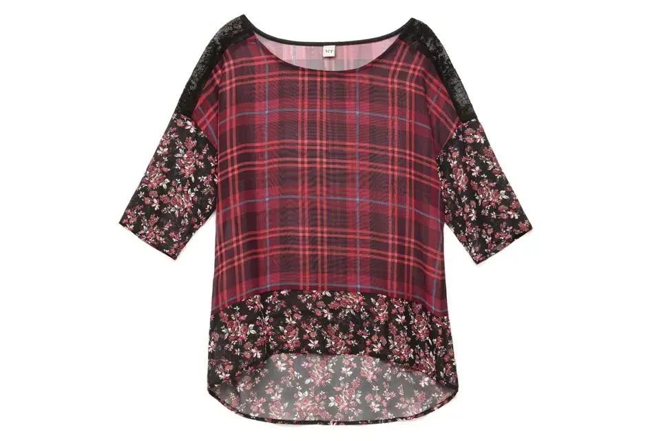 Blusa de gasa con combinación de estampas ($198, VER)