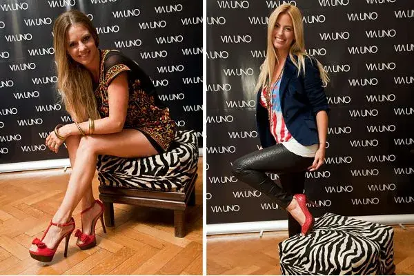 Geraldine Neumann y Rocío Guirao Díaz pasaron por el local de Vía Uno y las dos eligieron zapatos colorados