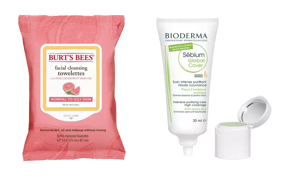 Toallitas faciales con pomelo rosado. Limpian y remueven el maquillaje. No hace falta enjuagar. $210, Burt´s Bees. Sebiúm Global Cover, maquillaje dermatológico. Oculta las imperfecciones y neutraliza la rojez. $699, Bioderma