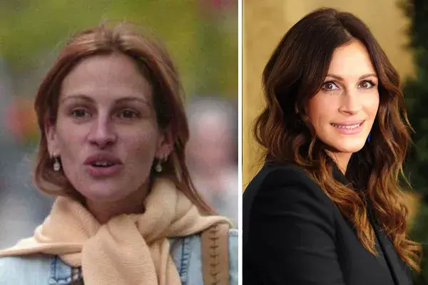 Julia Roberts, maquillada, con un look más joven