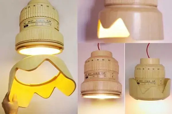 Para los amantes de la fotografía; ajustando el lente, cambia el diseño de la lámpara y la dispersión de la luz.