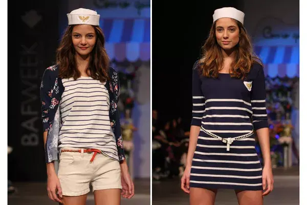 El estilo navy, un clásico del verano, también se impone en la colección