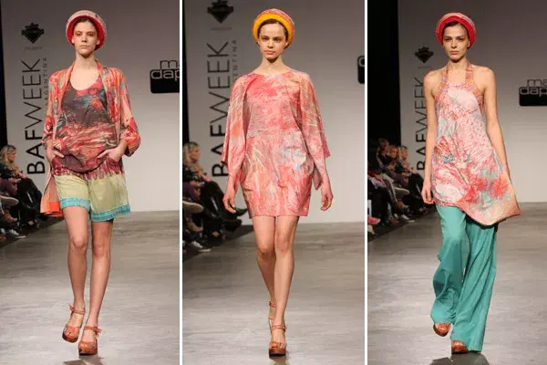 Mariana Dappiano mostró una colección de prendas confeccionadas en jacquard y jersey, su especialidad