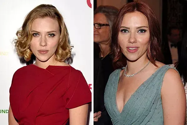 Scarlett Johansson, con pelo corto y colorado