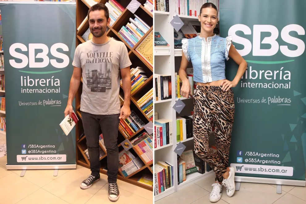 Gonzalo Heredia y Pía Slapka fueron a la librería internacional SBS a elegir algunos ejemplares para su biblioteca