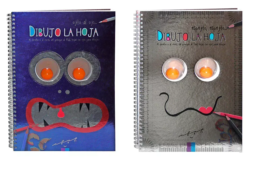Cuadernos para dibujar (Juguetes Clap, $120) en los que, a partir de dos ojitos (que se ven tanto en la tapa como en la contratapa), disparan la imaginación y la creatividad de cada chico. Todas las hojas están perforadas, para tener siempre a la vista el par de ojitos