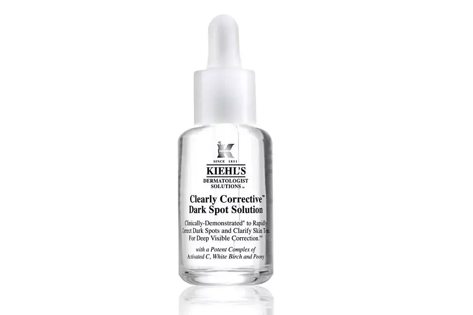 Clearly Corrective dark spot solution. Sérum para tratar las manchas oscuras, irregularidades de la pigmentación e hiperpigmentación. ($835, Kiehl´s).