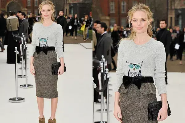 Un look perfecto para el día, Kate Bosworth con una pollera de tweed corte peplum, by Burberry Prorsum