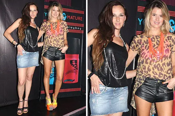 Catarina Spinetta y María del Cerro no se perdieron la fiesta que organizaron Axe y Playboy. Cata eligió ponerse una mini de jean, un top negro y sandalias negras, María, con un look más jugado, optó por un short de cuero, remera con corte irregular animal print y sandalias flúo. ¿Qué estilo te gust