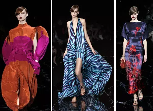 Para Louis Vuitton, Marc Jacobs propuso combinar colores fuertes en prendas de seda y satén de inspiración oriental