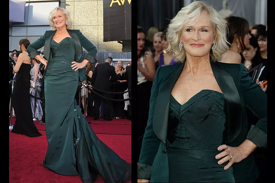 El conjunto verde botella de Glenn Close diseñado por Zac Posen dio qué hablar: para muchos, el blazer estaba de más ¿qué opinan?